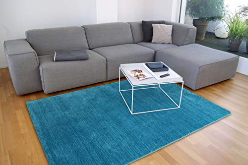 floor factory Gabbeh Teppich Karma türkis blau 160x230 cm - handgefertigt aus 100% Schurwolle