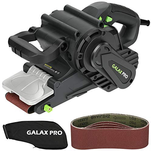 GALAX PRO 1010W Belt Sander, 120-380 RPM Variable Speed Settings, Dust Bag,5 Sanding Belts(76x533 MM)