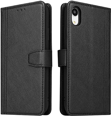 ZRANTU Handyhülle für iPhone XR Hülle RFID Schutz Leder Handytasche Klapphülle Flip Case mit Kartenfach Schutzhülle, lederhülle Tasche Etui für iPhone XR, Schwarz