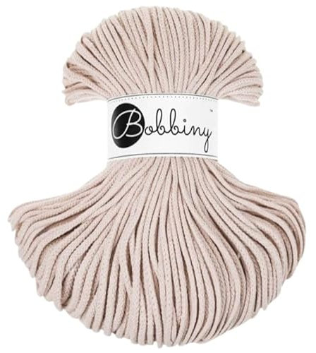 Bobbiny Geflochtene Makramee-Schnur, 3 mm, 100 m, Nude