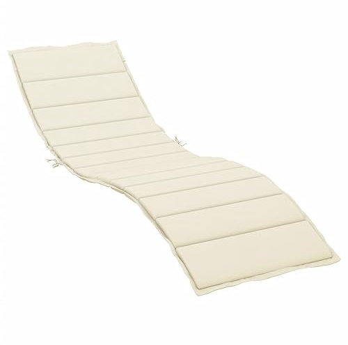vidaXL - Sonnenliegen-Auflage Creme 200x50x3 cm Stoff