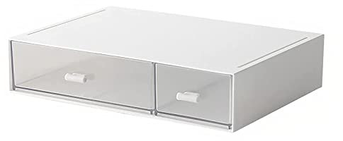 Desktop Organizer-Stackable Organizer Drawers, Desk Storage Perfect For Collection Small Item/Cosmetic Office Supplies - 2 drawers (White)