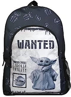 Bagtrotter Rucksack mit Tasche, 37 cm, Design: Yoda Star Wars/The Mandalorian, Schwarz/Beige