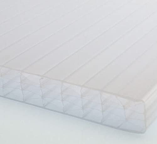 Polycarbonat | Hohlkammerplatte | PC Stegplatte | 16mm Stärke | 980mm & 1200mm | klar/farblos | opal/weiß | bronze | X-Struktur | 3-Fach | 2-Fach Struktur (1200 x 2000 mm, X-Struktur - weiß/opal)