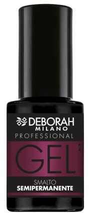 Deborah Milano - Smalto Semipermanente Gel N.21 Burgundy, Effetto Plumping a Lunga Durata, Dona Unghie Intense e Brillanti, 4.5 ml