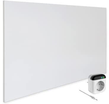 VIESTA® Infrarot Wandheizung mit Thermostat [FERNBEDIENUNG + WIFI STEUERUNG] – Infrarotheizung Wandmontage Heizkörper – Carbon Crystal Infrarot Paneel App steuerbar – (Modell TH70 WIFI - 900W)