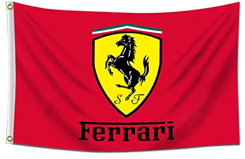 AMAKKFY Ferrari Racing Flagge Wandbanner Tapisserie für Garage Wohnheim Man Cave Room College Decor
