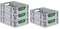 PROREGAL SuperSparSet 5x Eurobox NextGen Color | HxBxT 12x30x40cm | 11 Liter | Griffe grün offen | Glatter Boden | Eurobehälter, Transportbox, Transportbehälter, Stapelbehälter