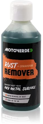 Motoverde Rust Remover Gel for Motorcycle, 2-Stroke Exhausts, Exhaust Manifold, Chrome, Steel, and other metals - Corrosion remover, Safe on all metals, 250ml
