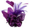 Brosche Damen Feder, Morechioce Vintage Fasanenfeder-Brosche Elegant Feder Ansteckbrosche Damen Brosche Hutfeder Stoff Blume Trachten-Anstecker Kleidung Dekoration für Party Bankett Hochzeit,Lila