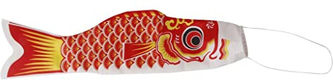 Tiuimk Japanischer Koi Nobori – 40 cm roter Karpfen-Windsack – Symbol für Stärke und bunte Outdoor-Dekoration