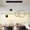 TJSC LED Pendelleuchte Esstisch, 49W Dimmbar Hängelampe mit Fernbedienung, Sternenhimmel Unabhängig Steuerbare Hängeleuchte, 120cm Höhenverstellbar Pendellampe, Für Esszimmer, Küche, Schwarz, 100cm