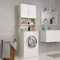 prissent Meuble pour lave-linge Blanc et chêne Sonoma 64 x 25,5 x 190 cm Meuble lave-linge pour salle de bains ou buanderie