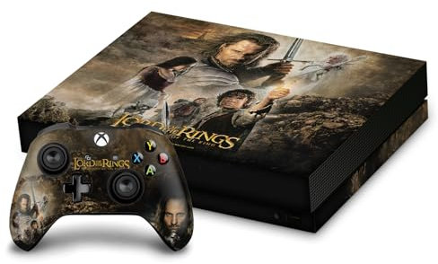 Head Case Designs Officially Licensed The Lord Of The Rings The Return Of The King Main Characters Posters Vinyl Sticker Gaming Skin Decal Compatible With Xbox One X Console and Controller Bundle