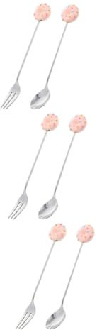IMIKEYA 3 Sets Fork Spoon Fork Spoon Honey Spoon Juice Stainless Steel