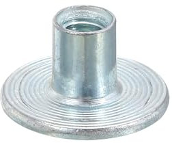 QUARKZMAN M4 T-Nüsse, 24 Stück Karbonstahl T-Nut Runde Basis Schweißmuttern 8mm Höhe Durchgangsloch Flansch Einsetzmuttern mit weiblichem Gewindeplatte