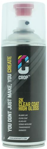 CROP 2K Klarlack Spraydose – Hochglanz – 400ml – Innen und Außen – Schnell trocknend – Transparenter Spray Lack - Glanzlack – Premium Qualität