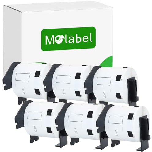 Molabel - 6 Rollen DK-11209 Kleine Adressetiketten Kompatibel mit Brother, 62mm x 29mm, Etikettendrucker