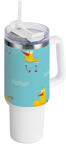 ZRWLUCKY Coldee - Vaso reutilizable con tapa y pajita para casa, oficina o coche, color amarillo