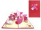 scicent Valentinstag Karte Hochzeitskarte Pop Up Liebe Grußkarte mit Umschlag Rosa Valentinstagkarten Hochzeitsgeschenk Karte Hochzeitseinladung - 22220