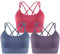 Memoryee Sport BH Damen Große Brüste Push Up Ohne Bügel Kreuz Rücken Rückenfrei Gepolstert Mittlere Unterstützung Crop Top für Yoga Tanz Laufen Radfahren Mehrfarbig3 L