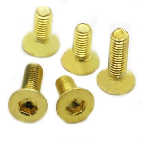 Viti a testa svasata piatta con esagono incassato esagonale M3 M4 M5 M6 M8 Bulloni a brugola in ottone 5 pezzi, 5 pezzi, M8x20mm