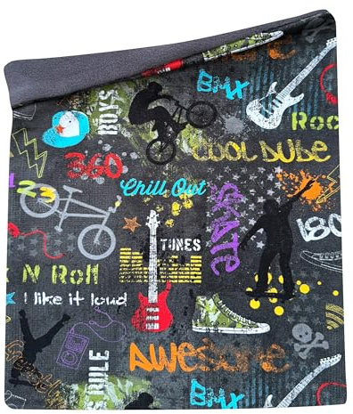 Wollhuhn Kinder Long Loop MAXI WINTER Halswärmer/Schlupf-Schal Extra Lang Jungen/Mädchen Viele Motive 20240201 (LL, Fleecefutter) (Cool Stuff Anthrazit)