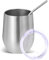 Volhoply Lot de 1 gobelet à vin sans pied en acier inoxydable de 355 ml avec couvercle et paille, gobelet à café de voyage réutilisable pour boissons froides, petit gobelet de voyage pour femme