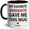 CAYVUSUA Taza personalizada para abuelos – Regalos personalizados para abuela y abuelo – Mi nieta favorita me dio esta taza – Día del Padre, Día de la Madre regalos para abuelos de nieta