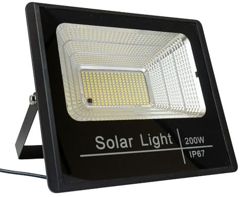 Projecteur solaire LED d'extérieur avec panneau solaire 600 Lumens 300W