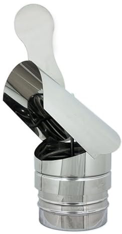 ALLINOX Comignolo Gallo Terminale Acciaio INOX Canna Fumaria Fumaiolo Antivento Girevole Per Camino o Stufa Innesto Maschio Universale (DN 180)