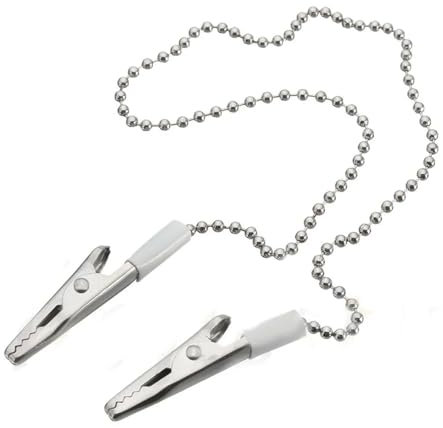 3-Stück Serviettenkette,Ketten,Serviettenkette mit Clip Senioren für Serviettenhalter Edelstahl mit Klammern,Silber Lätzchenkette,Erwachsene Senioren und Kinder,19 Zoll Metall Serviette Klamme Silber