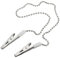 3-Stück Serviettenkette,Ketten,Serviettenkette mit Clip Senioren für Serviettenhalter Edelstahl mit Klammern,Silber Lätzchenkette,Erwachsene Senioren und Kinder,19 Zoll Metall Serviette Klamme Silber