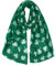 DAMILY Damen St. Patrick's Day Kleeblatt-Schal, Weiß Grün, 180 x 90 cm, Polyester, Bali-Garn, Ideal für Frauen, Accessoires, Geschenk, Dunkelgrün