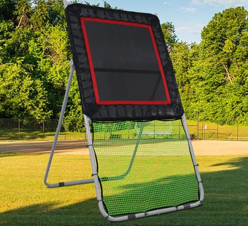 TUODENG Lacrosse-Rebounder für den Garten, 1,22 x 2,44 m, zusammenklappbarer Lacrosse-Rebounder, 3 Winkel einstellbar, robuster Lacrosse-Bounce-Back-Rebounder