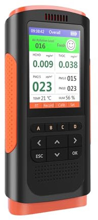 Swiixxer Formaldehyd Detektor Luft QualitäT Monitor PM 2.5 Tragbares Anzeige Luft Verschmutzung MessgeräT Mini PrüFgeräT für Wohnwagen