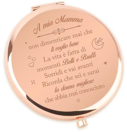 Koudindg Regalo Per Mamma, Regalo Festa Della Mamma, Specchi Cosmetici Mamma, Regalo Mamma Compleanno, Regali Festa Della Mamma Originali, Regalo Mamma Natale, Regalo Per Mamma Natale (A mia Mamma)