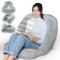 hugnaps Lesekissen für Bett und Sofa - Rückenkissen - Komfortkissen Erwachsene - Reading Pillow - Zweiteilig, Flexibel einsetzbar zum Lesen, Entspannen oder als Schlafkissen (Grau)