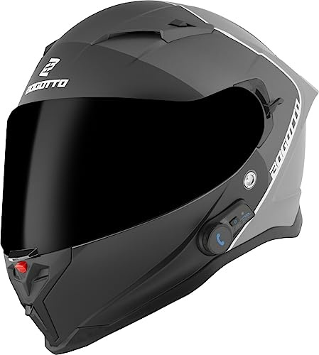 Bogotto H153 BT SPN Bluetooth Helm, schwarz matt/grau, L