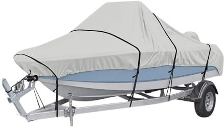 LUKYWANG Bootsteppich Bootsabdeckung Yacht Außenschutz Wasserdicht Strapazierfähig Silber Reflektierend 300D Oxford-Gewebe Anti-Smashing Langlebig Reißfest Yachtabdeckung(11-13FT)