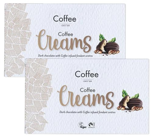 Vegan Coffee Creams 150g – 2 x Boxes- Dark Chocolate with Coffee Fondant Centre – Plant Based Chocolate for Sharing & Gifts - Whks