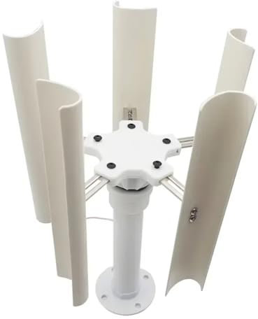 Luobannm Turbina Eólica Vertical de 20 W, Modelo DIY, Generador Trifásico de Imán Permanente Sin Escobillas de 5 Aspas, de Viento de Baja Velocidad.