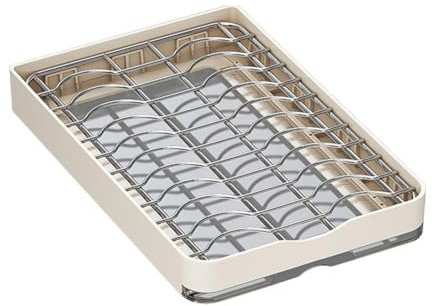 Flaroey Pull Out Kitchen Cabinet Organizer Slide Out Dish Rack with Drainboard Drawer Organizer for Kitchen Living Room B