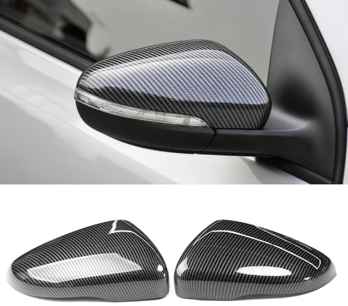 TTCR-II 2PCS Spiegelabdeckungen Kompatibel mit VW Golf MK6/Touran 1T3 | Links+Rechts Spiegelkappen GOLF/GTI 6 2009-2012 Seitenspiegel Abdeckungen Touran 1T3 2010-2015 Rückspiegel Abdeckung-Carbon