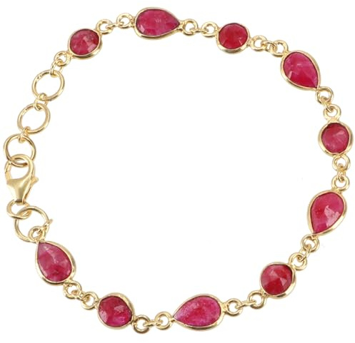 GURU SHOP Indisches Boho Armband, vergoldetes Sterling Silber mit Steinen