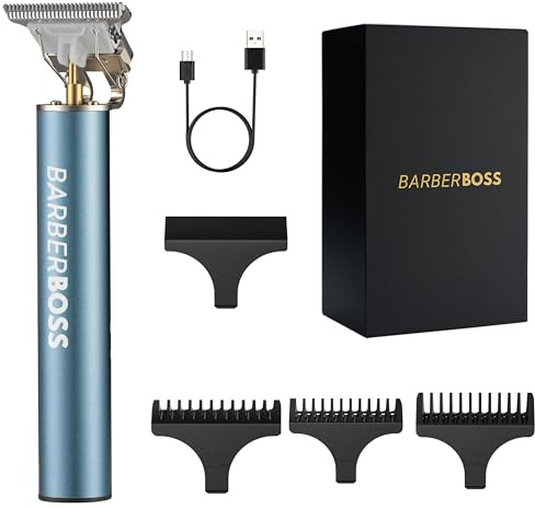 BarberBoss Akku-Haar- und Barttrimmer für Herren, Präzisions-T-Klingen-Haarschneider für Haarschnitte, Bartstyling, Konturen und Detailpflege