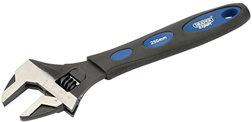 Draper 24896 Expert Adjustable Crescent Type Wrench with Soft Grip, 250mm, Blue