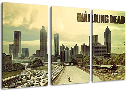 The Walking Dead Motiv, 3-teilig auf Leinwand (Gesamtformat: 120x80 cm), Hochwertiger Kunstdruck als Wandbild. Billiger als EIN Ölbild! Achtung KEIN Poster oder Plakat!