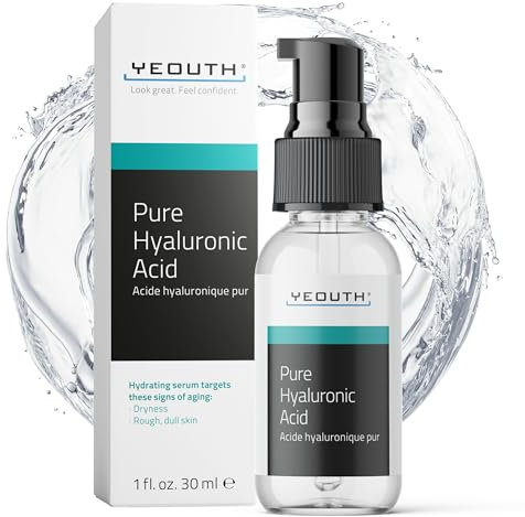 YEOUTH Hyaluronsäure Serum Gesicht für Alle Hauttypen, Anti Aging Pure Hyaluronic Acid Serum 30ml