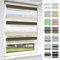 OUBO Doppelrollo Klemmfix ohne Bohren Duo Rollos für Fenster & Türen (Weiß-beige-braun, 45cm x 150cm), Klemmrollo Seitenzugrollo Sicht und Sonnenschutz, Lichtdurchlässig und Verdunkelnd.